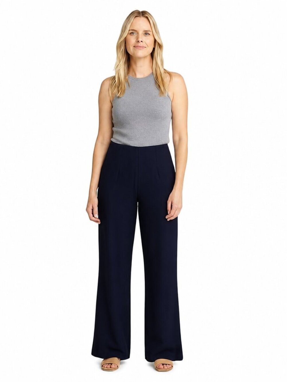Sundays Deep Navy Cruise Pants Wide Leg Large